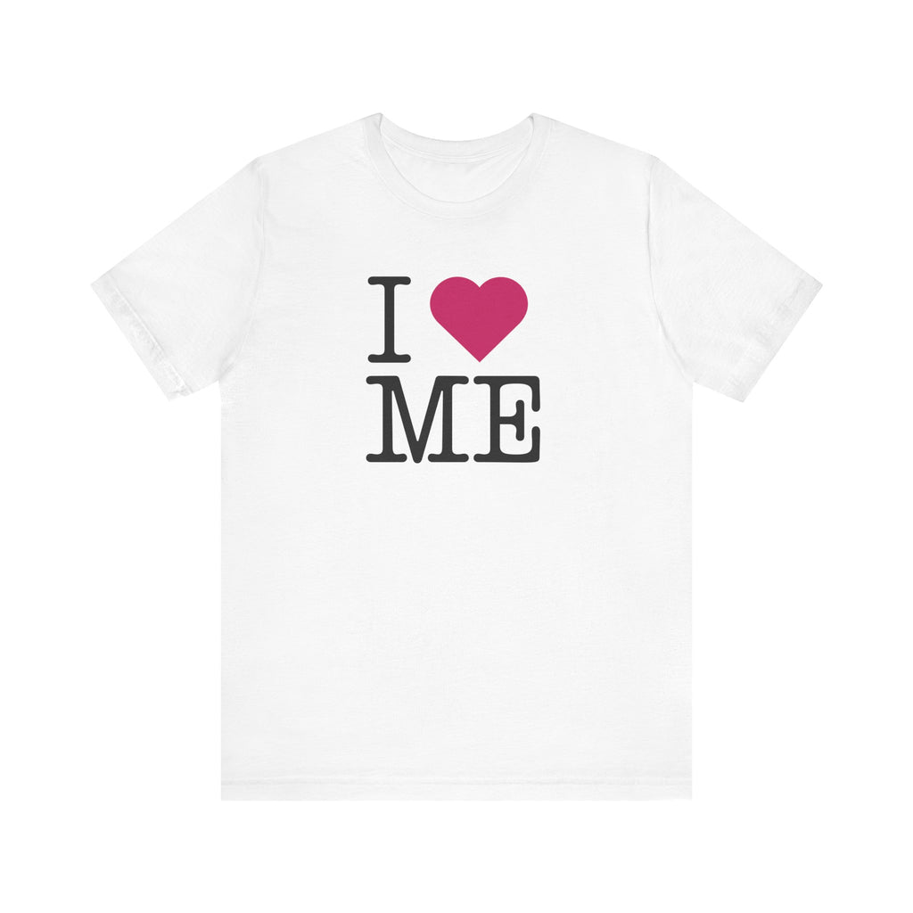 Womens Valentines Day t-shirt that says I Love Me with a similar feel to the famous I Love NY Tshirt