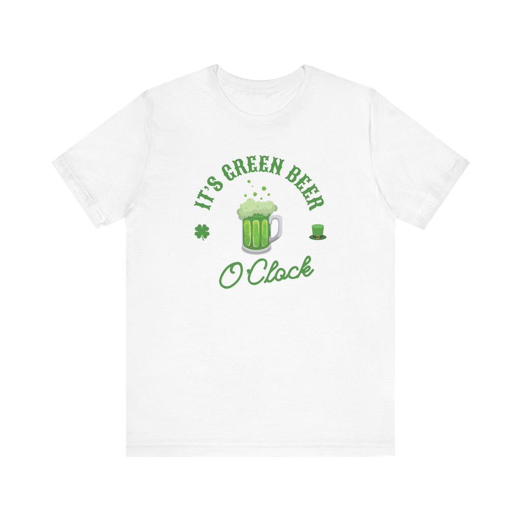 funny st pattys day shirt its green beer oclock short sleeve tshirt