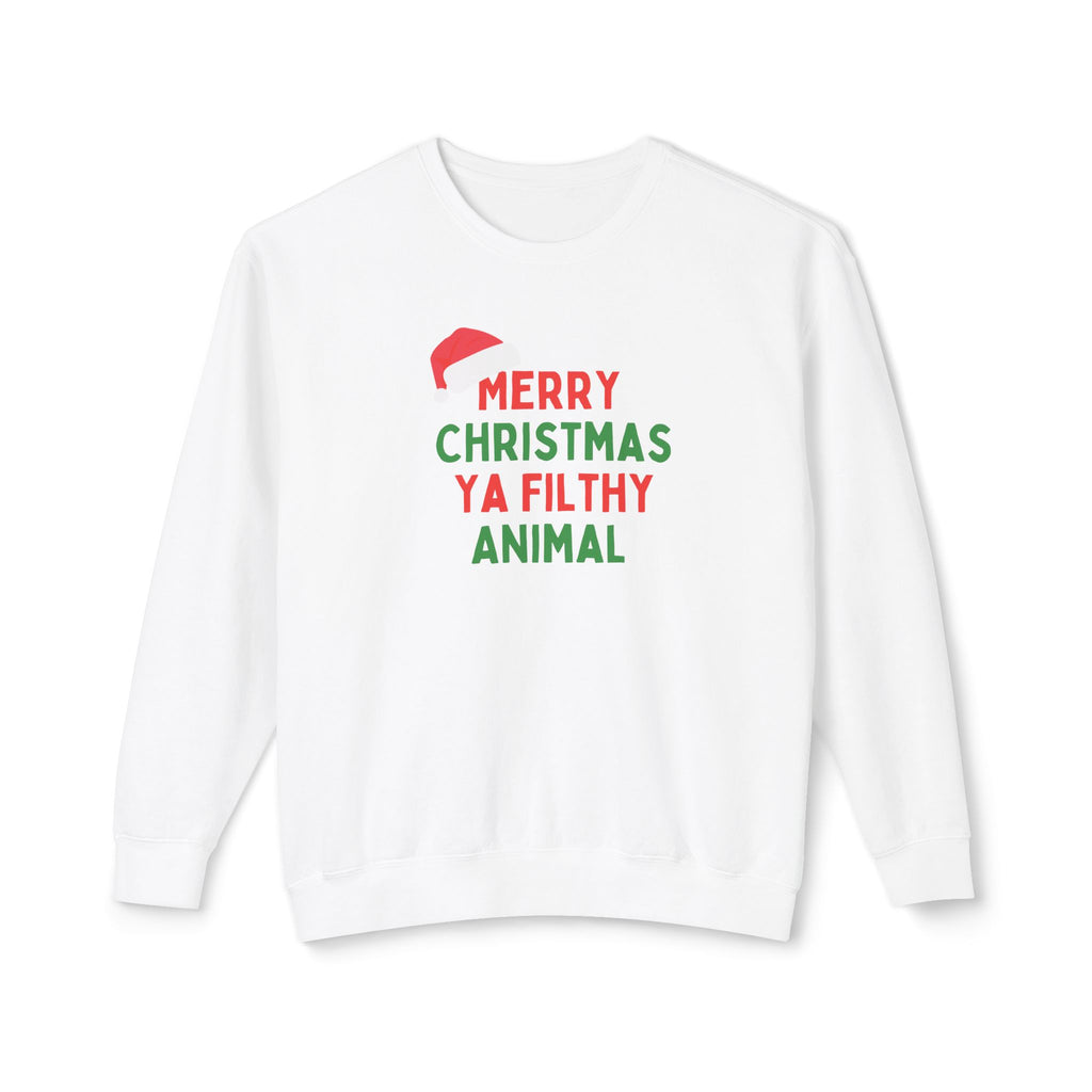 Funny Christmas Sweatshirt merry christmas ya filthy animal long sleeve sweatshirt
